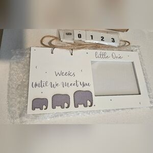 NIB White and Purple Baby Photo Frame